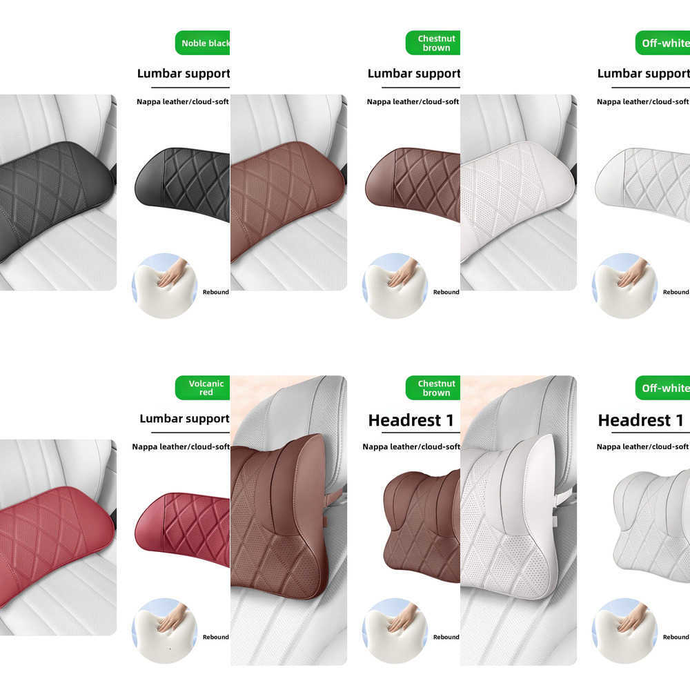 Covers Car High Seat Quality Universal SUV Sedan Headrest Cushion Car Seat Neck Pillow Perforated leather Breathable Lumbar Support Car Pillow J2609