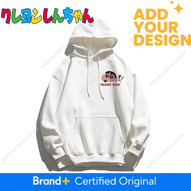 Sudadera Crayon Shin-chan con capucha fina de estilo americano para mujer, nueva colección otoño invierno, chaqueta holgada con forro polar para par