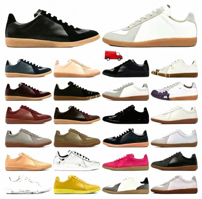 designer Shoes Sneakers replicaing german MM6 army gum gats Trainer paint Trainers gat Sneaker black grey white painter nude patent brown nutmeg Wom