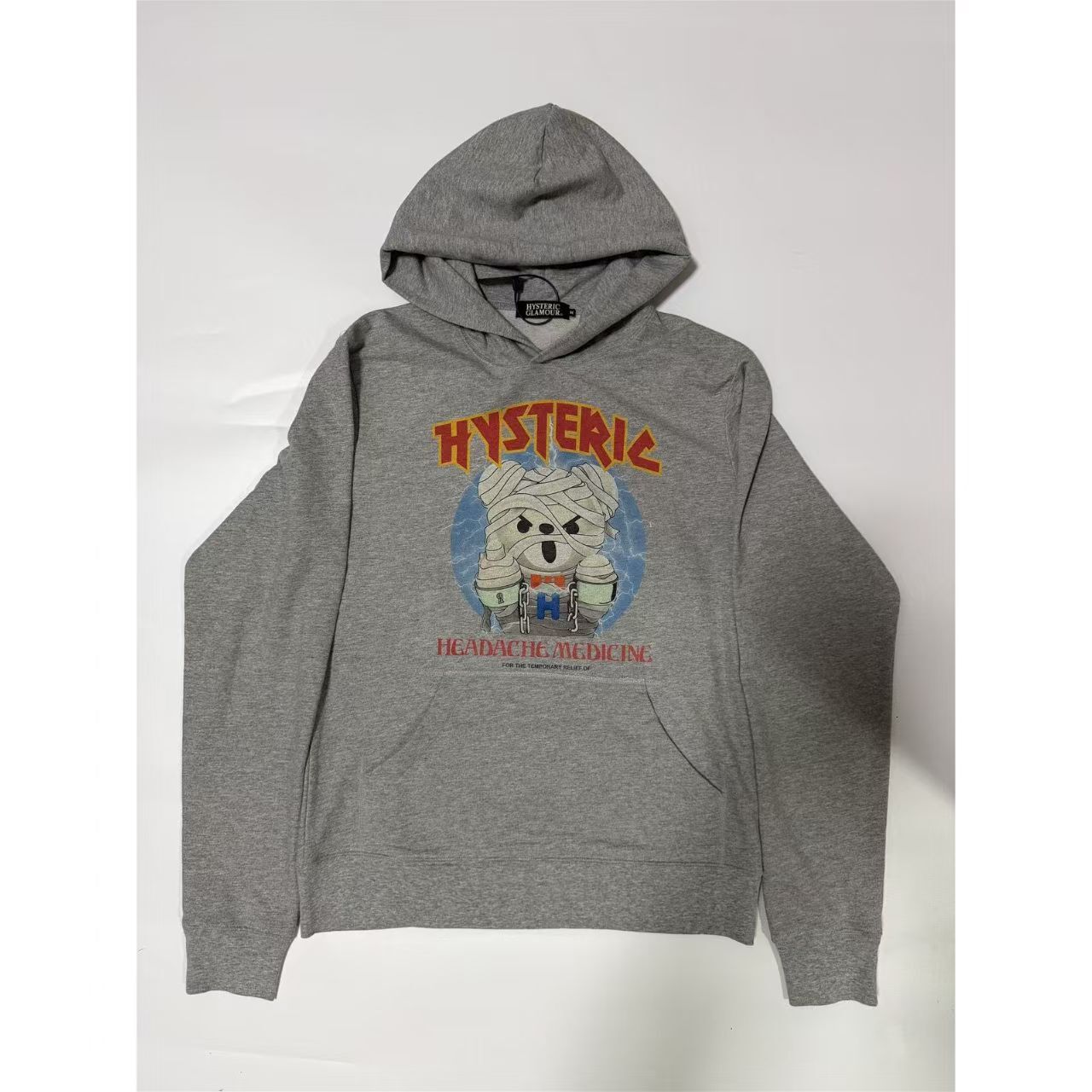 Men's Hoodies Japanese style Hysteric Glamour Bear print Hooded Gray Sweatshirt Cotton Hip hop Punk School Starts Clothing For Men Arrival Desi