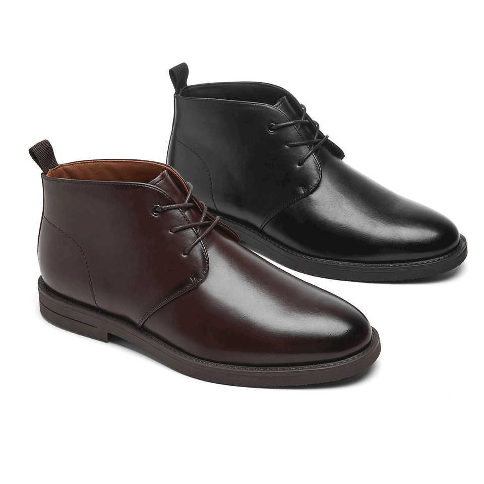 Width Boots Wide Desai Men's Chukka Boots Lace Up Faux Leather Ankle Boots Formal Business Dress Shoes Comfortable Fall Winter H260921