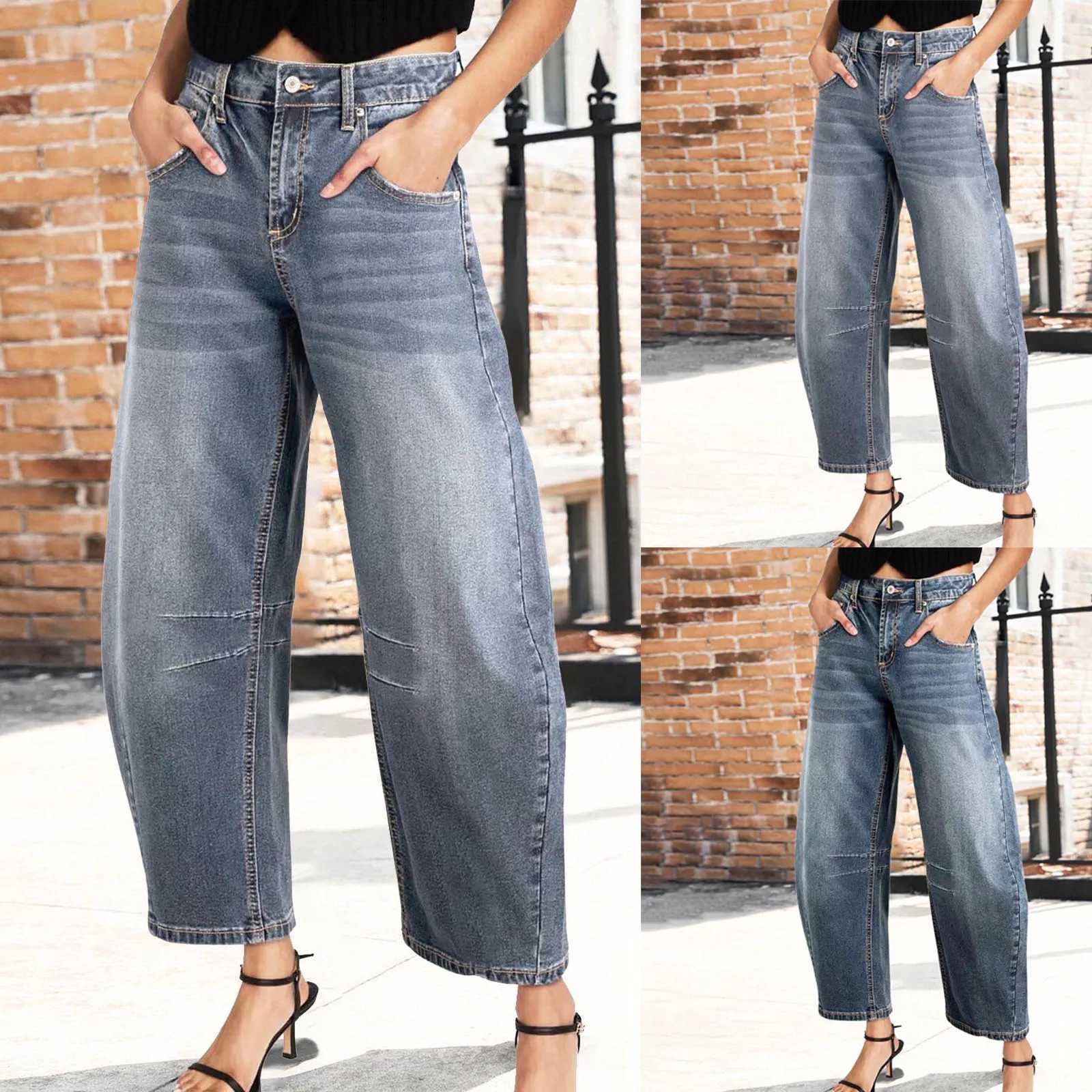 Designer Wide Leg Pants For Women Mid Rise Barrel Jeans For Women Wide Leg Mid Waist Cropped Denim Summer Shorts For Women Jean T260829