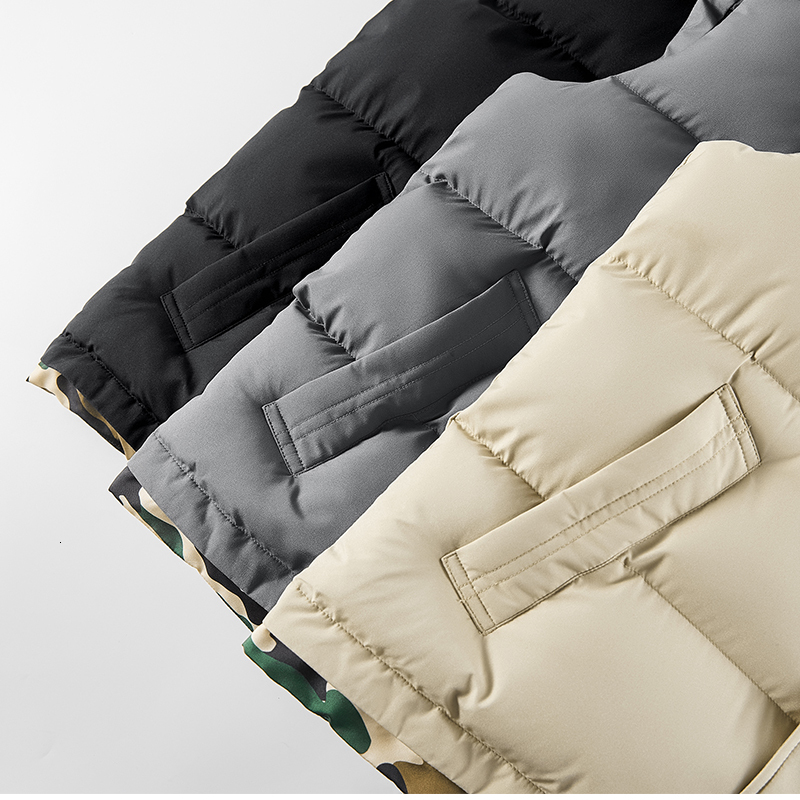 Hooded Outdoor Casual Down Jacket New Camouflage Patchwork Autumn and Winter Warm Men's Cotton Vest J260921