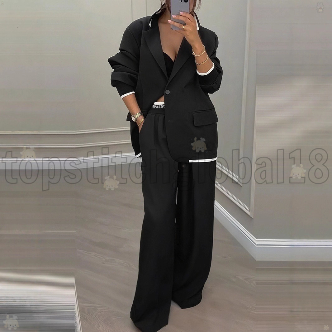 European and 2026 autumn and winter new women's clothing Amazon elegant long-sleeve jacket casual wide-leg pants suit 48 37