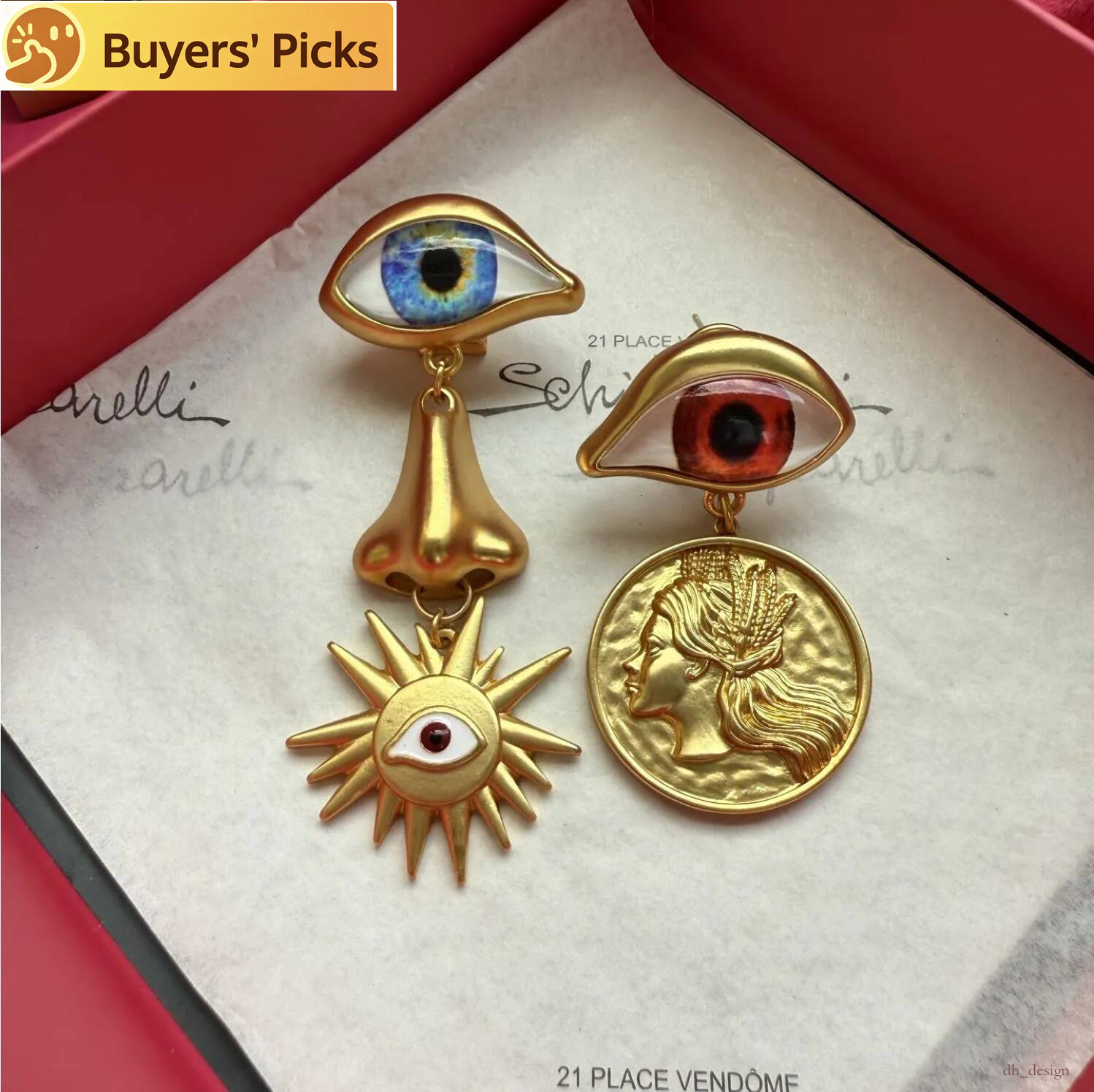 2026 New Designed women Devil's Eye Charm earrings Classic Keyhole Series Key hole Earring Ear studs Designer Jewelry Schiaparelli R10070 Hot
