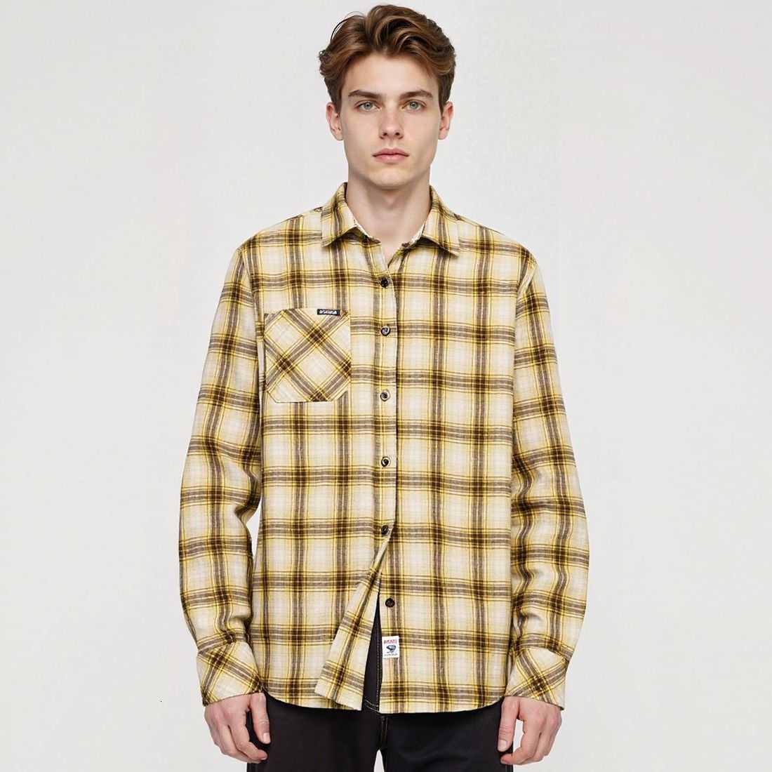 Men Men's New Casual Shirts Casual Plaid Flannel Shirt Long-Sleeved Chest Pocket Design Fashion Printed-Button MG11302 H260921