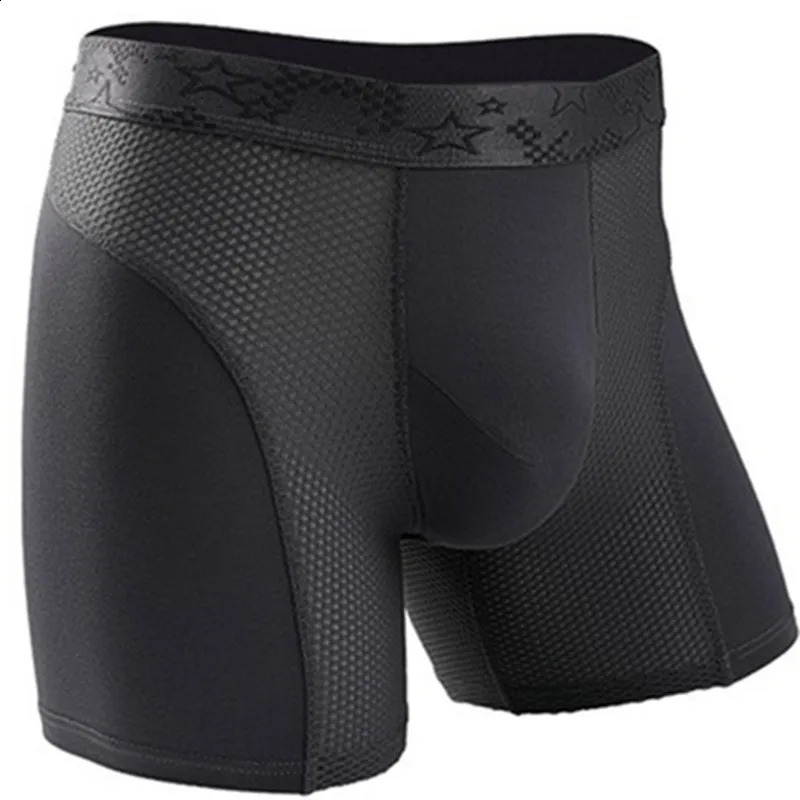 Mens Underwear Modal Boxers Shorts Hombre Solid Mesh Breathable Pouch Panties Man Long Leg Underpants Cueca Calzoncillos XL-6XL 260921