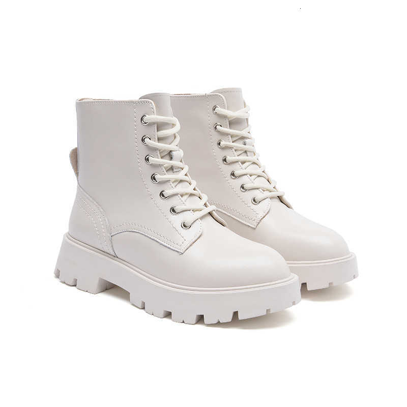 Botines de invierno genuinos Botas de cuero para mujer 2026 Nuevas botas de motocicleta antideslizantes con cordones Botas de tobillo de mujer de es