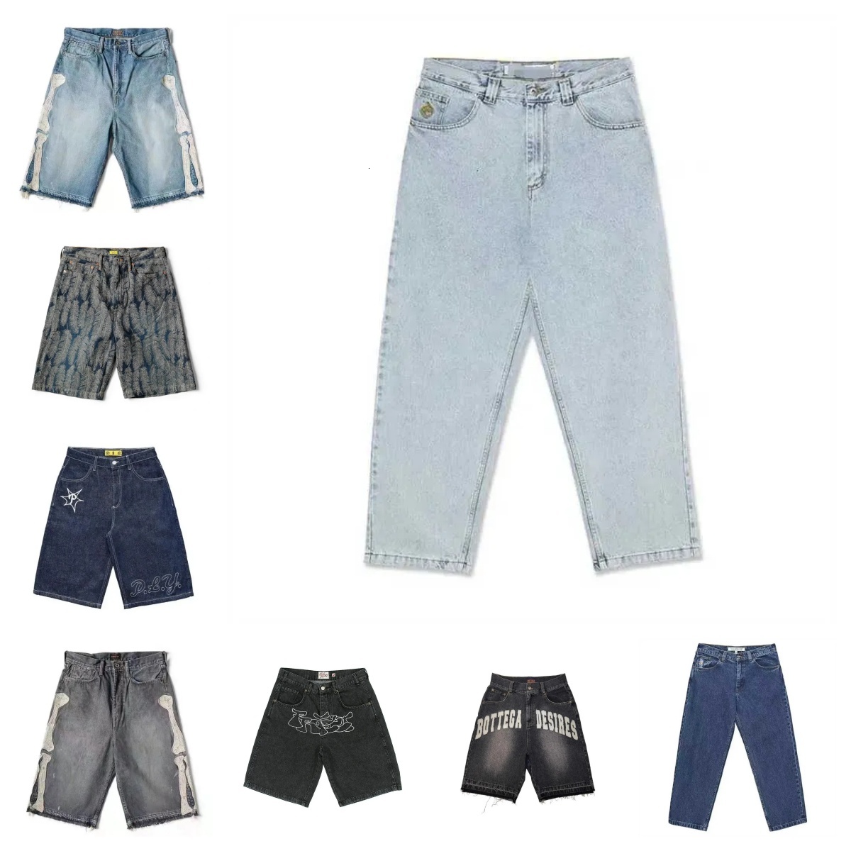 Designer Shorts Kapital Japanese Style Feather Denim And Womens Mens Shorts Retro Washed HipHop Cartoon Graphic Strtwear Denim Y2k Big Boy Embroider