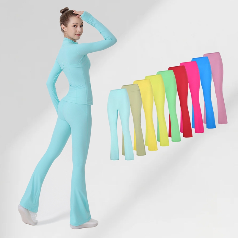 Women's yoga high waisted, hip lifting, slim fit, belly cinching, flared pants, sports, fitness, party, dance, fashionable casual pants