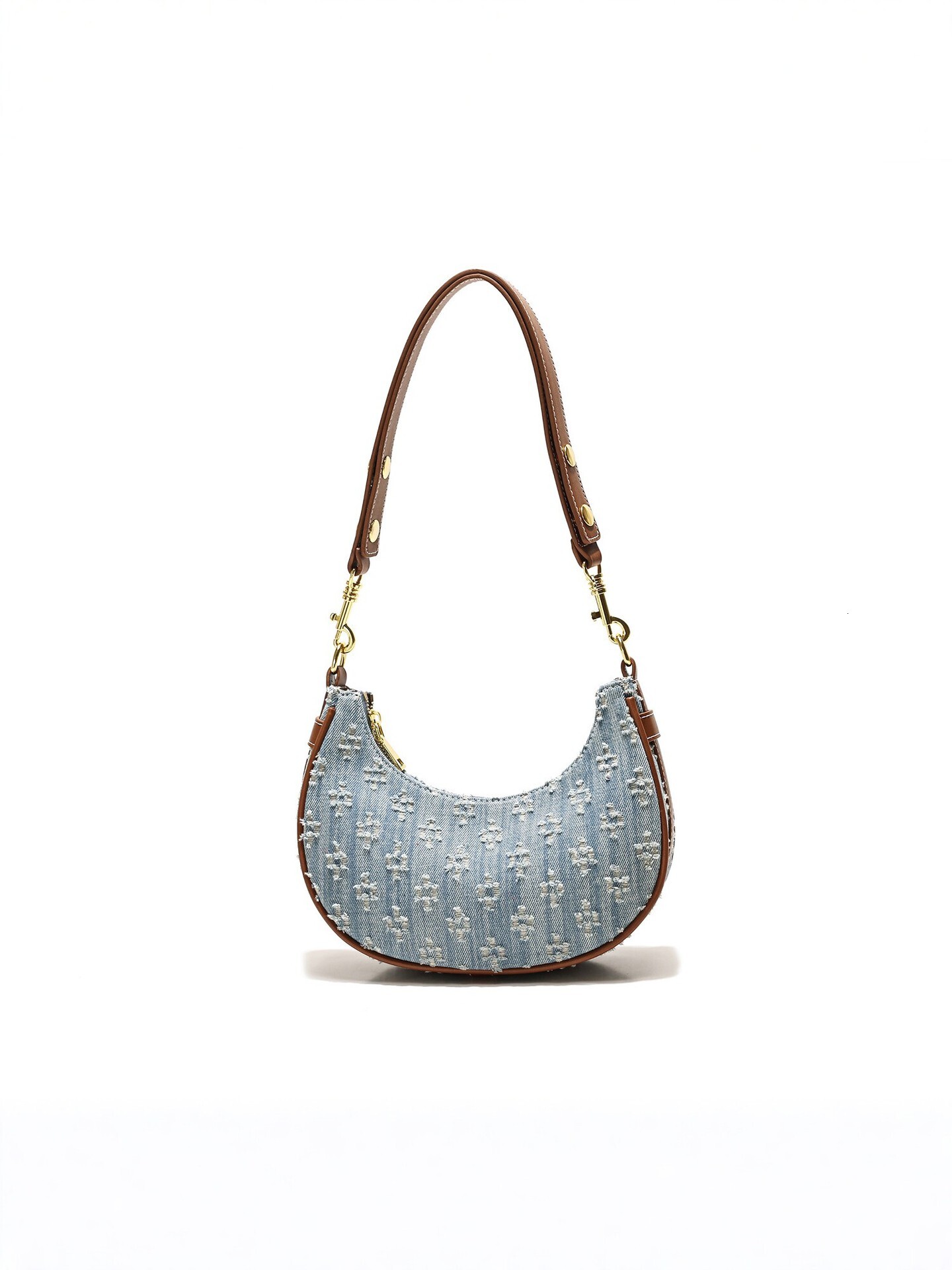 2026 new denim shoulder fashionable and versatile crossbody bag, high-end design, niche style, factory-made women's bag