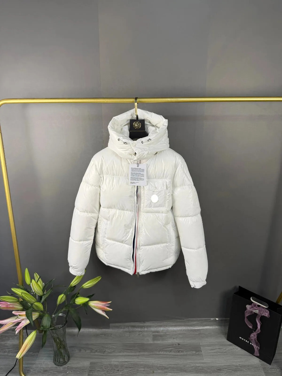 mamma Giacca invernale cappotto piumino uomo winterjacke designer parka grigio nero uomo Per donna Cappotto nero lucido con cappuccio Outwear Colore