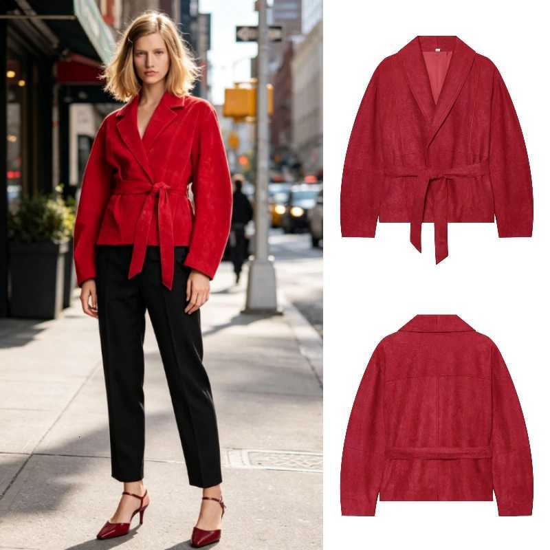 2026 Women's Jacket Jackets Women's Winter New Fashion Lapel Long Sleeve Belted Pocket Elegant Trench Coat C260921