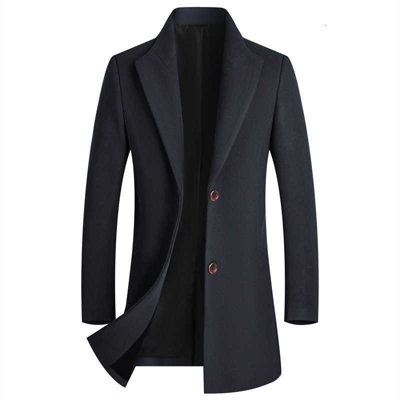 New Blends Men's Outdoor Wool Slim-fit Trend Warm British Style Long Trench Coat Business Men's Woolen Coat Fashion Casual Thick Woolen Co