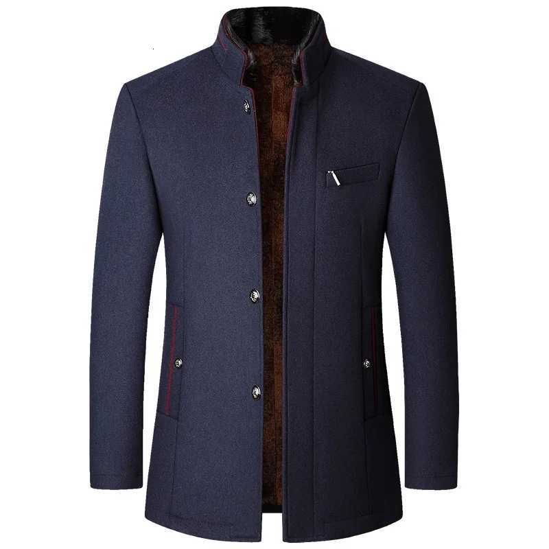 Woollen Men's Men Wool Blends Trench Coats Cashmere Blazers Jackets Stand-up Collar Business Casual Suits Coats Male Winter Jackets and Coats 4
