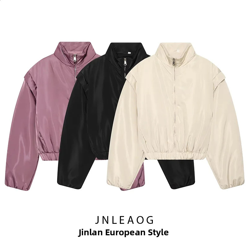 JNLEAOG Summer Women's Fashionable Jacket Outerwear Versatile n Standard Fit Polyester Zipper Ladies Coat 260920