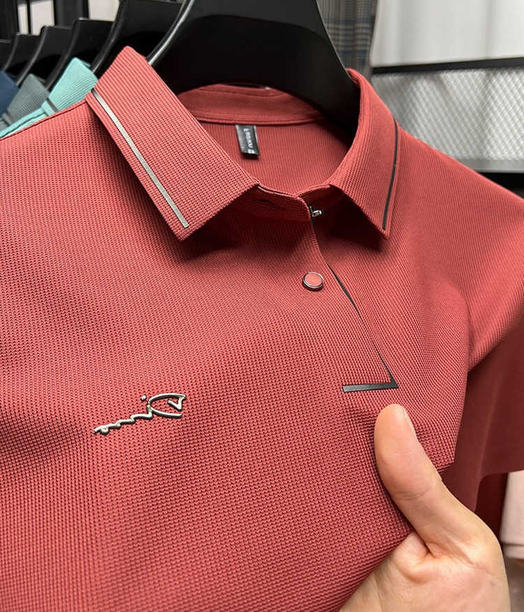 High Shirts Men's end Casual brand fashion hot short sLeeve Advanced printed POLO shirt summer new Korean version men's lapel T-shirt H260