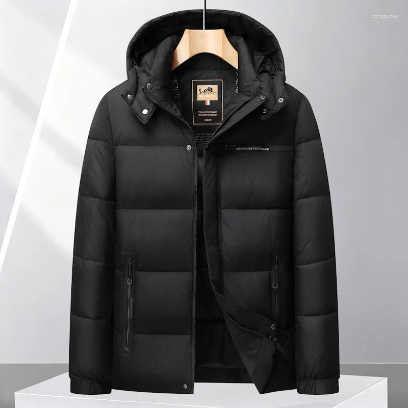 Winter Men Down Jacket Fashion Glossy Waterproof Short Parkas Coat High Quality Male Lightweight Snowski Warm Thick Hooded Coats