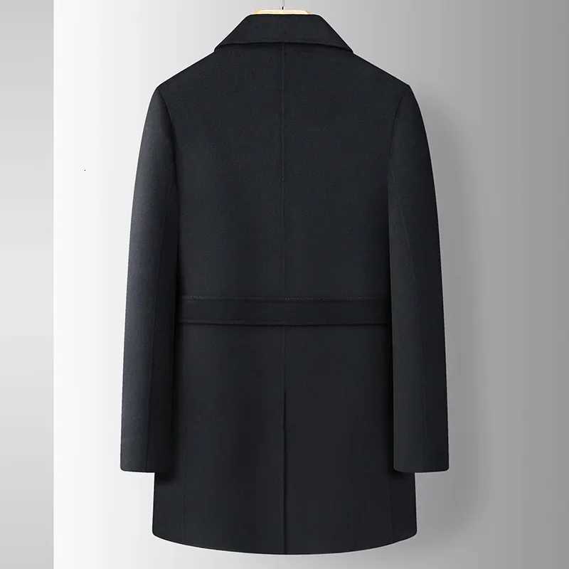 New Wool Arrival Blends Fashion Medium Length Oversized Men's Woolen Coat with Large Lapel and Double sided Design Plus Size XL 5XL 6XL 7XL D26