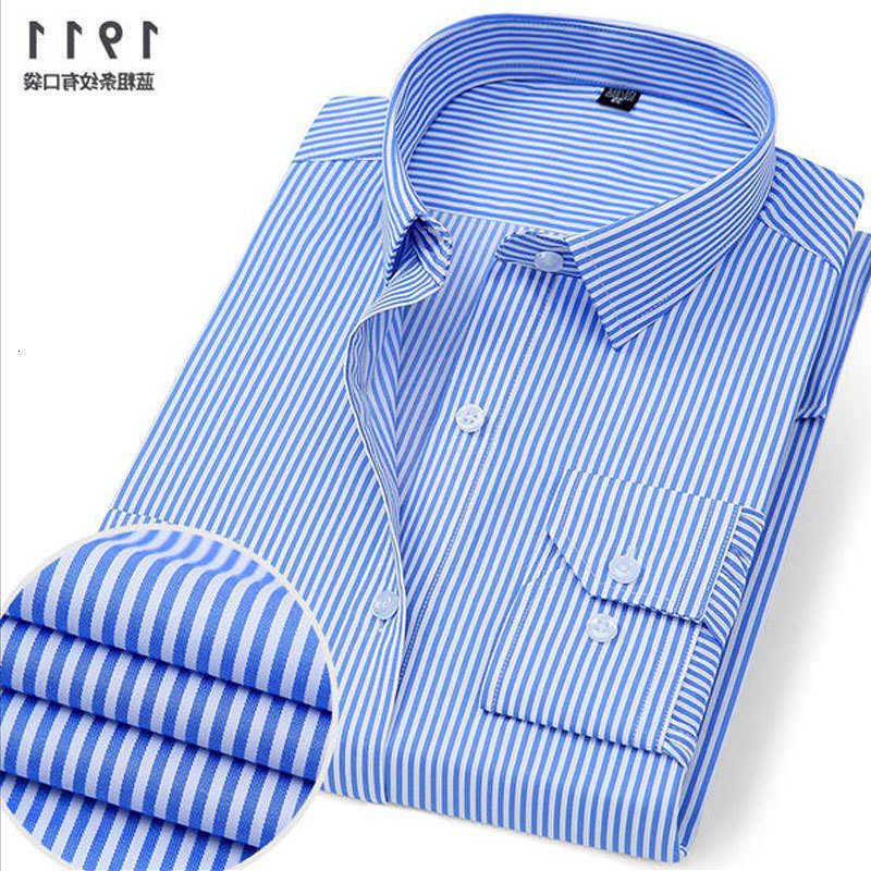 Casual Shirts Men's Long-SLeeved Men's Shirt Business Casual Solid Color Striped Plaid Spring Summer Free All Fit Tooling Comfortable H260