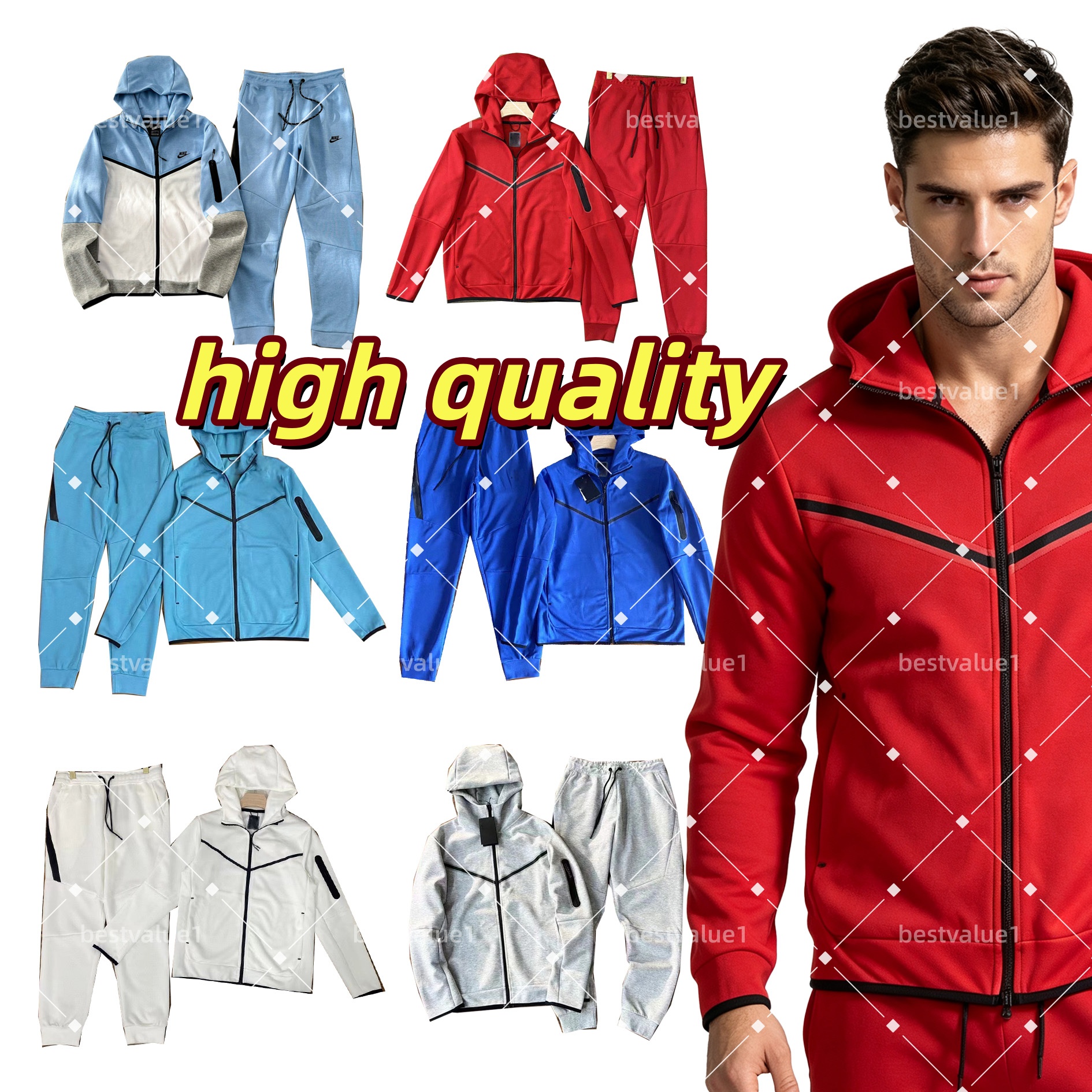 tracksuit men designer tech fleece tracksuit survetement homme pants ensemble homme tuta uomo trainingspak chandal tute Mens Tracksuits Men