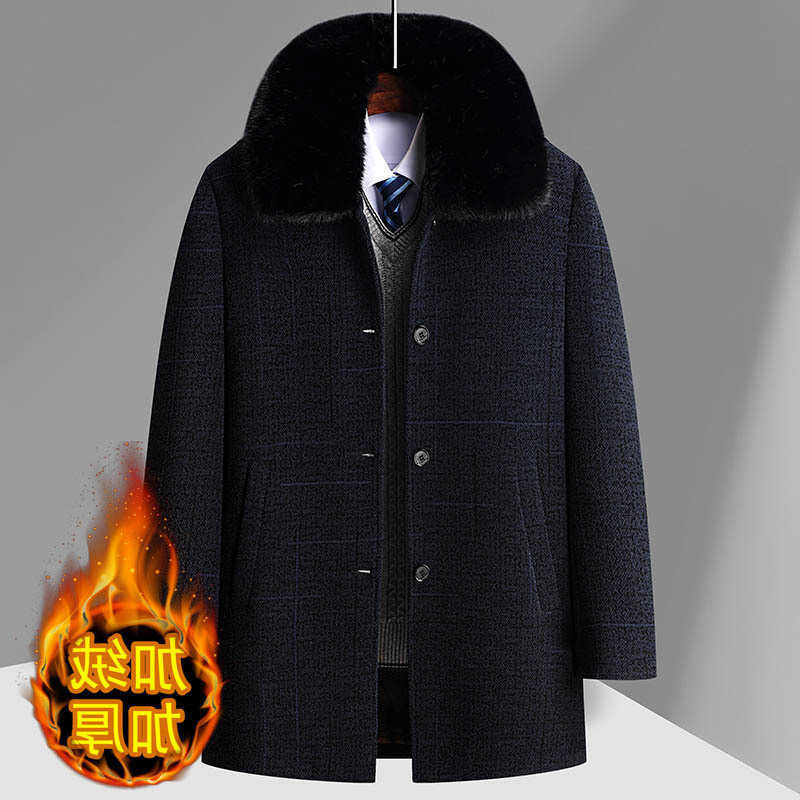 2024 Blends Men's new Wool arrival winter coat fashion wool coats thicken trench coat men mens woolen jackets size M-4XL D260921