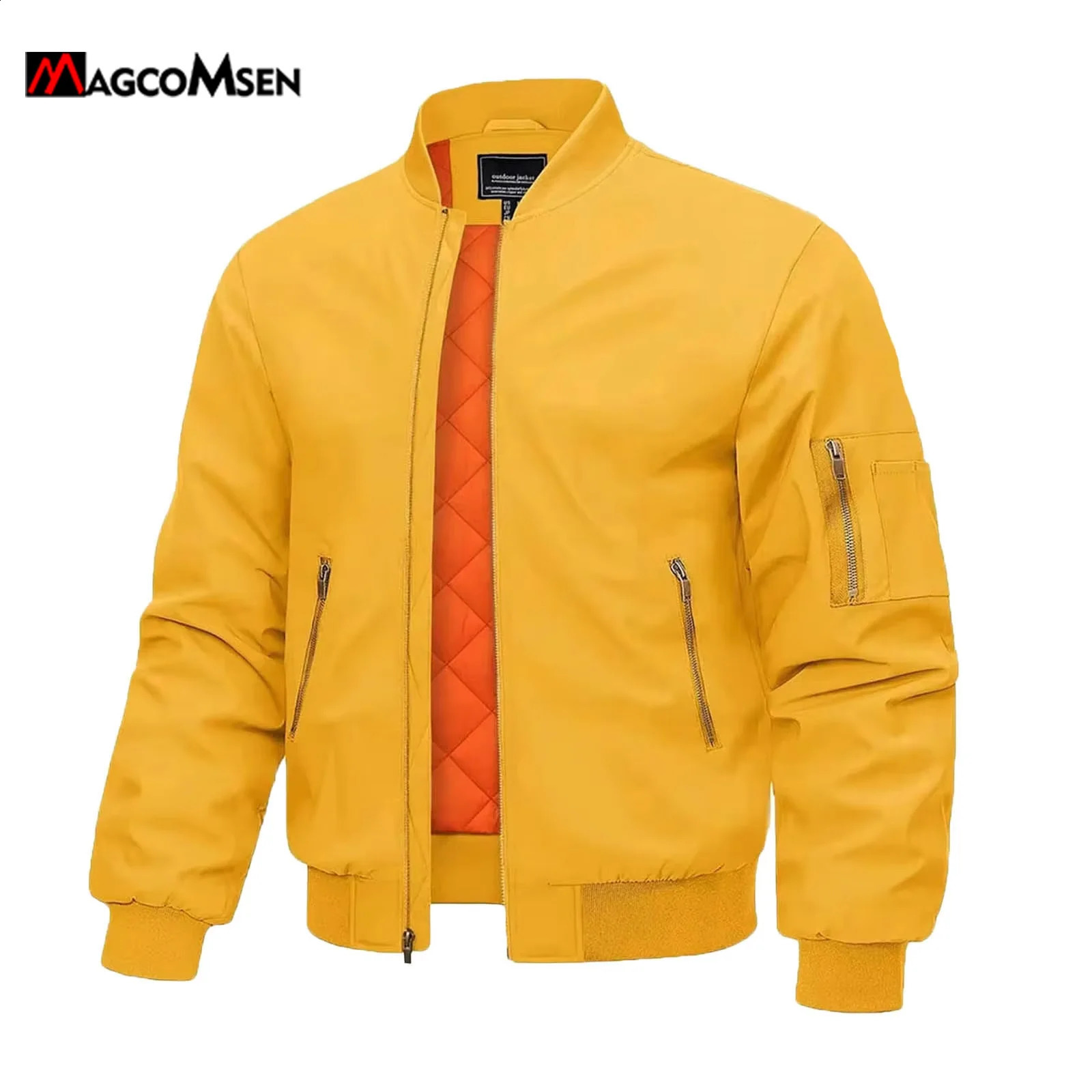 MAGCOMSEN Jacket Men Warm Zip Up Winter Padded Coat Casual Baseball Jackets Pilot Windbreaker Varsity Jackets260921