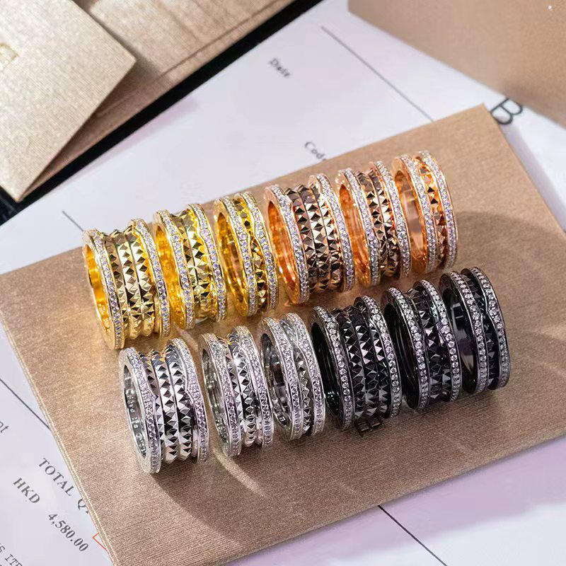 Bague de marque B avec plusieurs Options, bague de styliste en diamant clouté en saule, bijoux de luxe en acier inoxydable de haute qualité
