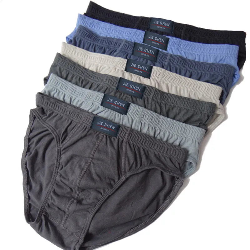 100% Cotton Briefs Mens Comfortable Underpants Man Underwear M/L/XL/2XL/3XL/4XL/5XL 5pcs/Lot Free Drop 260921