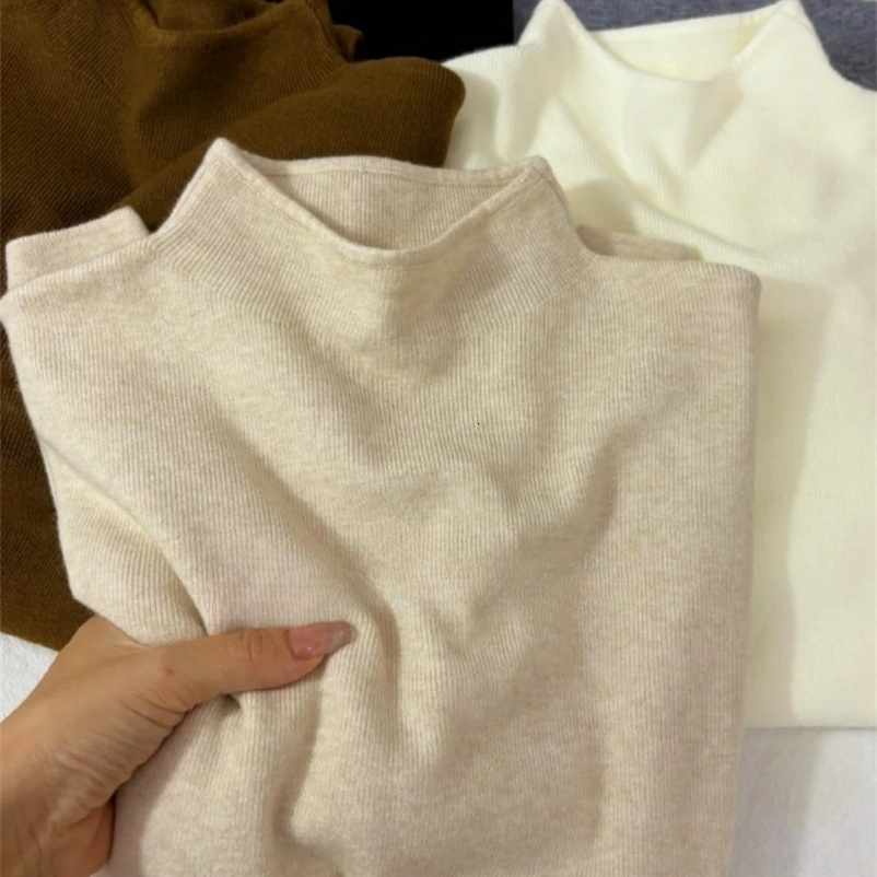 Women's Casual Vintage Knitted Long Sleeve Pullovers 2026 Autumn Winter Fashion Turtleneck Ladies Solid Sweater Woman clothing 260918CJ