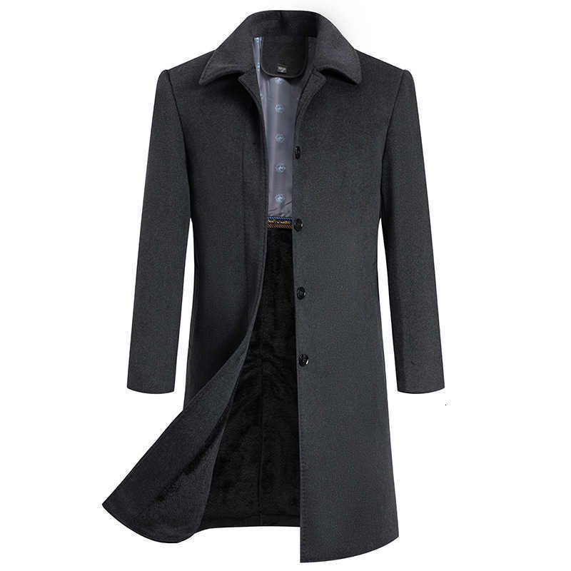 Uomo elegante misto lana nuovo autunno inverno cappotto in misto lana di media lunghezza business capispalla moda per padri di mezza età abbigliamen