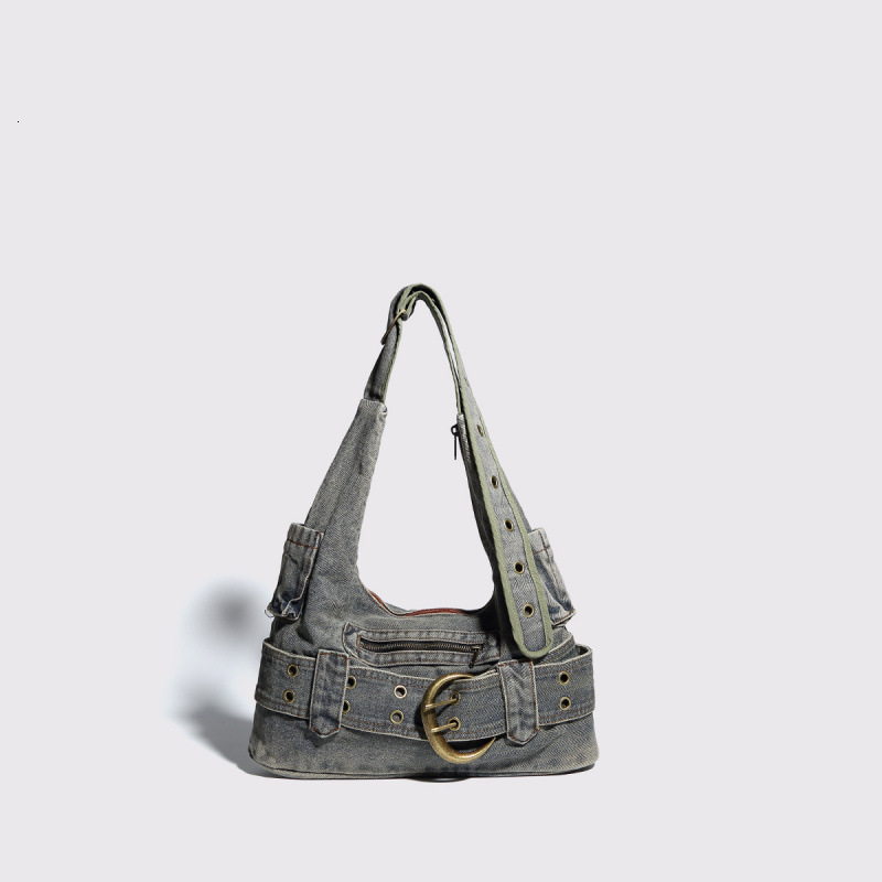 Free Shipping 2025 New Y2k Washed Denim Women's Vintage Texture Underarm Casual Versatile Crossbody Bag Cross-Border Designer Bag