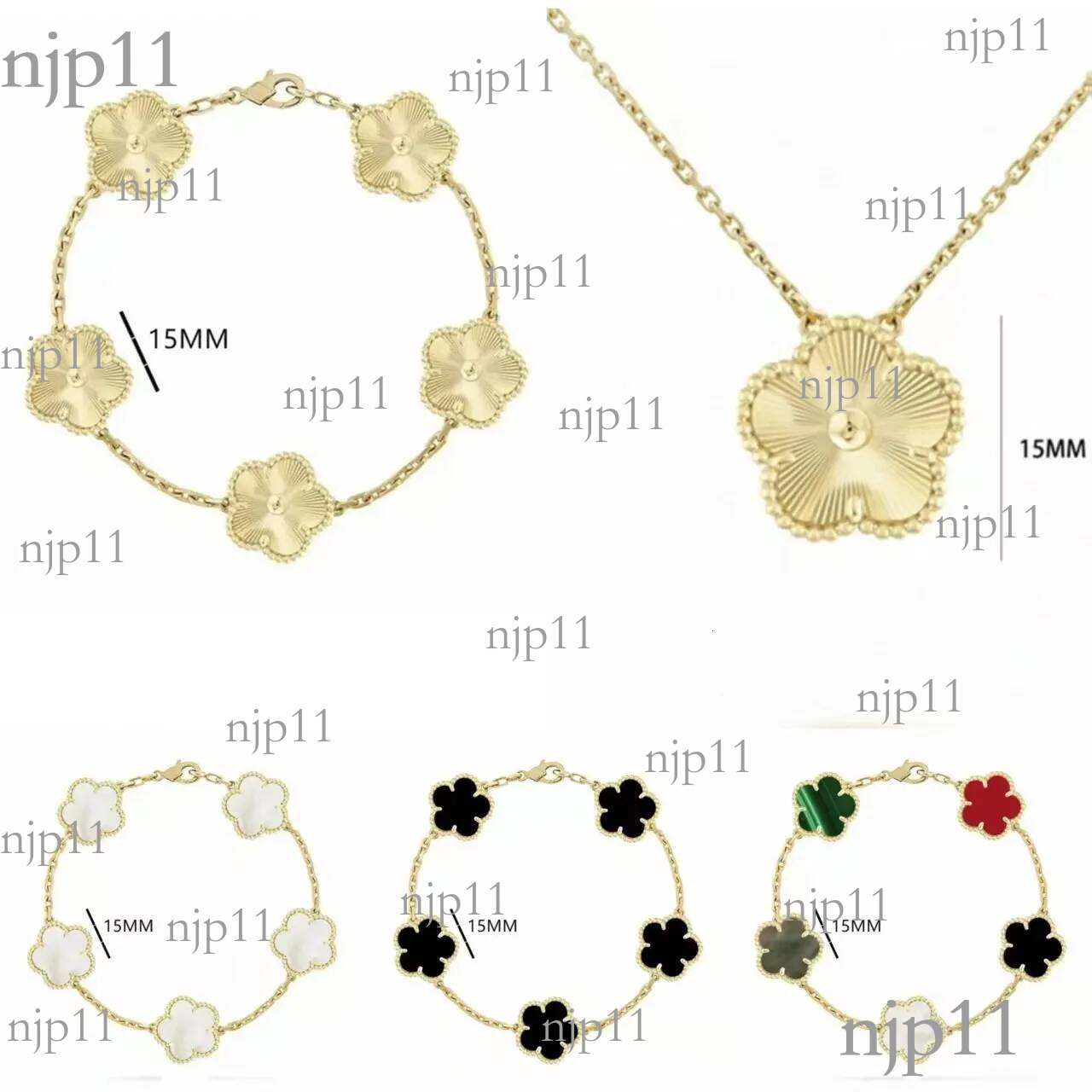 Four Leaf Clover Bracelet Pearl Pendant Necklace Stud Earrings Designer Jewelry Stainless Steel Gold Silver Plate Charm Flower Link Chain Jewlery fo