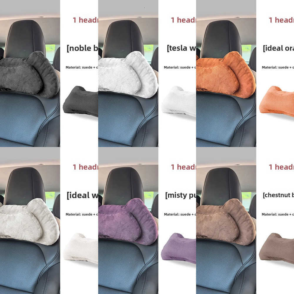 High Car Seat Covers Quality Universal SUV Sedan Headrest Cushion Car Seat Neck Pillow Perforated Suede Breathable Lumbar Support Car Pillow J260919