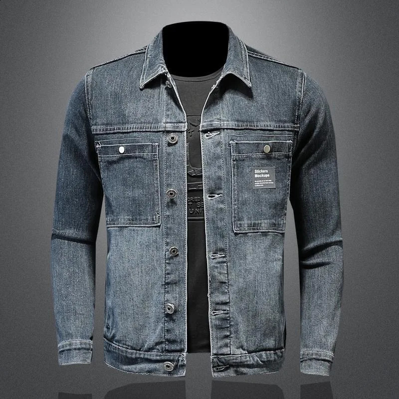 Autumn and Spring Fashion Trend American Vintage High Street Denim Jacket Men's Casual Loose Sports Plus Size Blazer M-3XL 260920