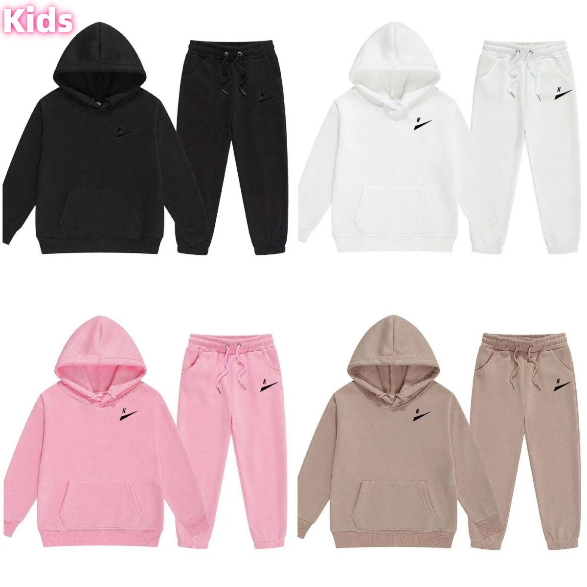 Kids Designer Clothes Children's Spring And Autumn Two-Piece Set Baby Pure Hooded Sweatshirt Pullover Pants Brand Sports Suit Boys' And Gi