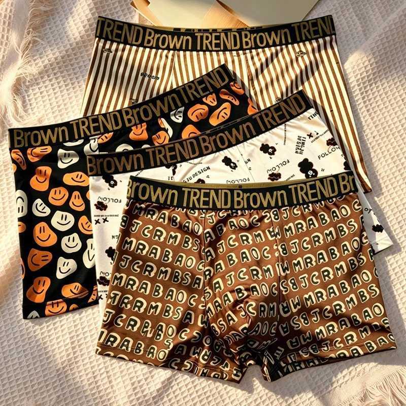4PCS! Men's Underwear! Printed Personality cartoon Underwear Boxer Shorts Summer Comfortable Breathable Fashion Boxer Shorts Q260921