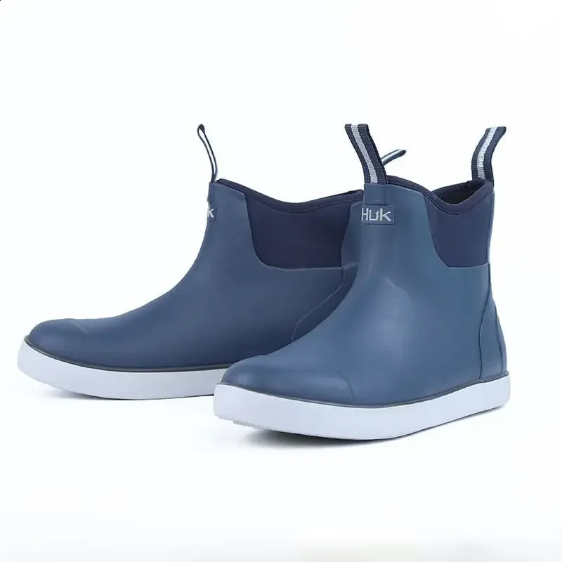 Botas de lluvia para hombre, botas de pesca ligeras, botines para mujer, zapatos antideslizantes informales de camuflaje, zapatillas altas de PVC im