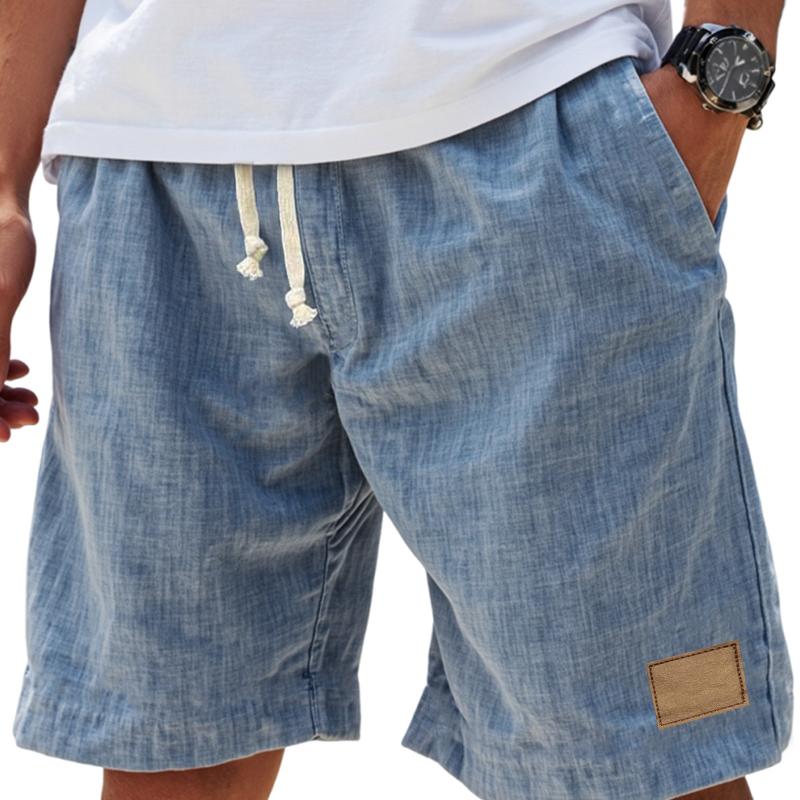 Designer Style New Arrival High Quality Men's Faux Linen 5 Inch Shorts Summer Casual Drawstring Loose Fit Beach Pocket Shorts for Men Plus Size