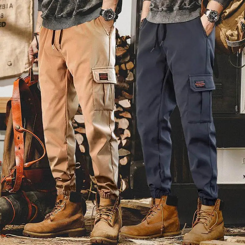 Loose Fit Multi Pocket Joggers For Spring Summer Mens Street Style Waist Drawstring Casual Pants Cargo Fitness Outdo 260920