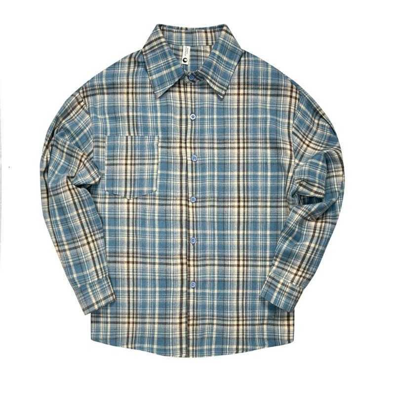 Oversized Men's Casual Shirts Women's Plaid Shirt Loose Fit Long Sleeve Button up Blouse American Vintage Checked Top Casual Spring Autumn