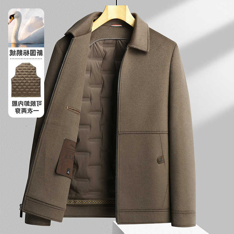 Arrival Men's Wool Blends New Fashion Autumn Winter Casual Handmade Double-sided Men's Detached Down Inner Thickened Woolen Coat Size M-4X