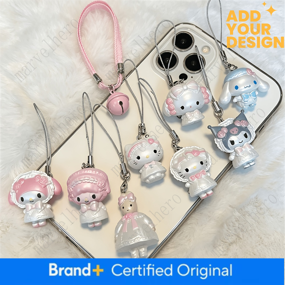 Sanrio Strap Collection Hello Mobile Lanyard Wedding Dress Kuromi Cinnamoroll Melody Phone Kitty Charm Pendant Accessories For Gifts