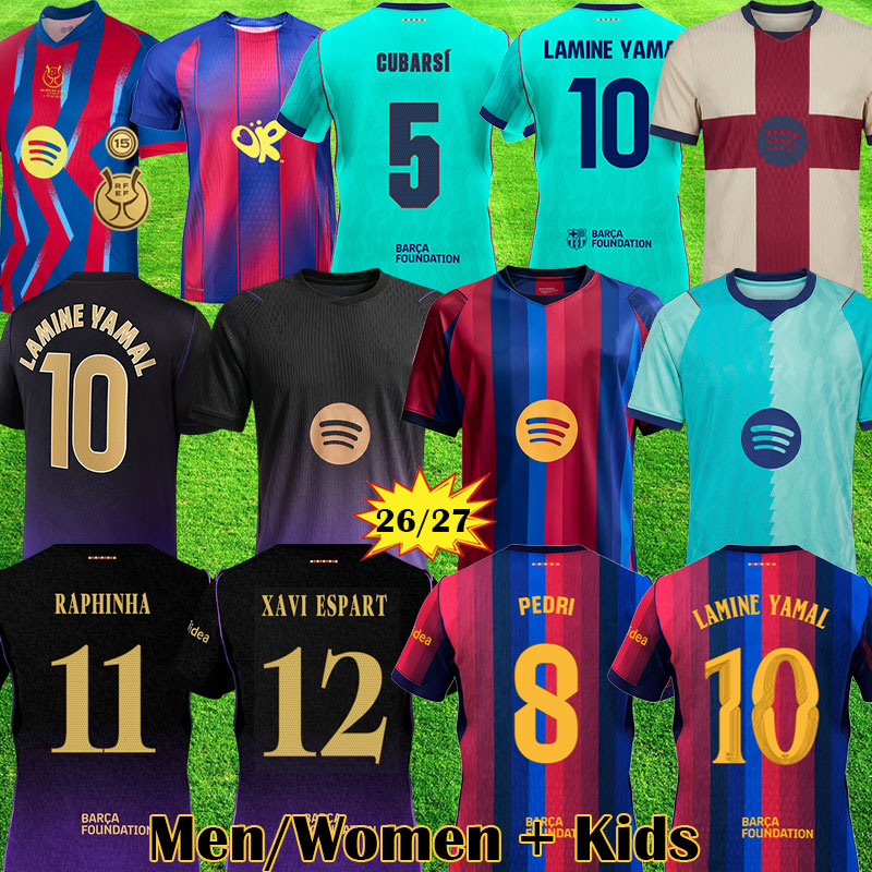 FC Barcelona Maillot de football Barcelone LAMINE YAMAL Barça PEDRI GAVI Maillot LEWANDOWSKI pour hommes ensembles BARCA FC femmes enfants Kits
