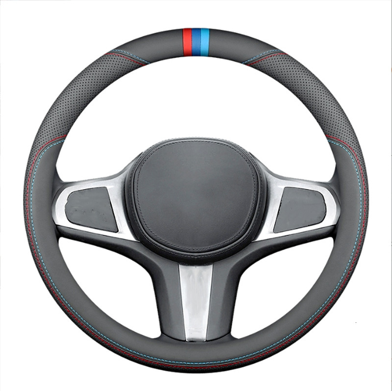 special car steering wheel cover made of high-quality leather, breathable, dustproof, sweat-absorbent, warm winter, and cool in summer