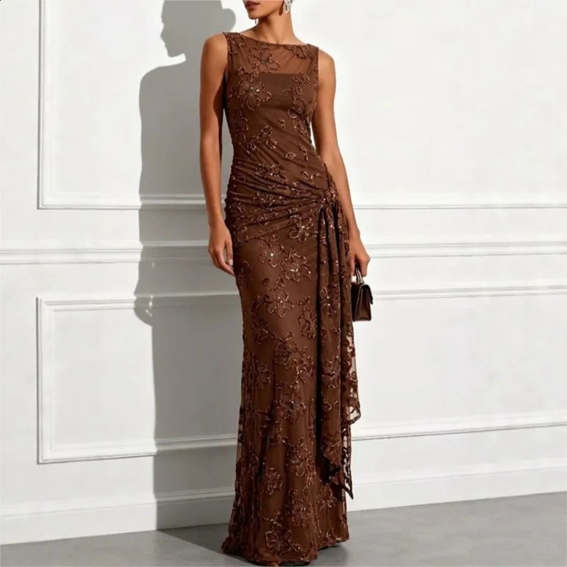 Women's Formal Evening Gowns Lace Applique Sleeveless Mermaid Evening Dresses Elegant Formal Party Gowns Prom Cocktail Gowns 260920