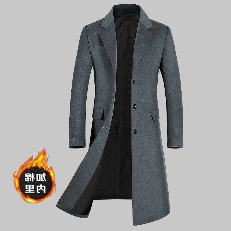 Wool Blends Men's Solid Men's Color Simple Basic Casual Trendy Elegant Turn-down Collar Single-breasted Wool Coats Male New Fashion Jacket