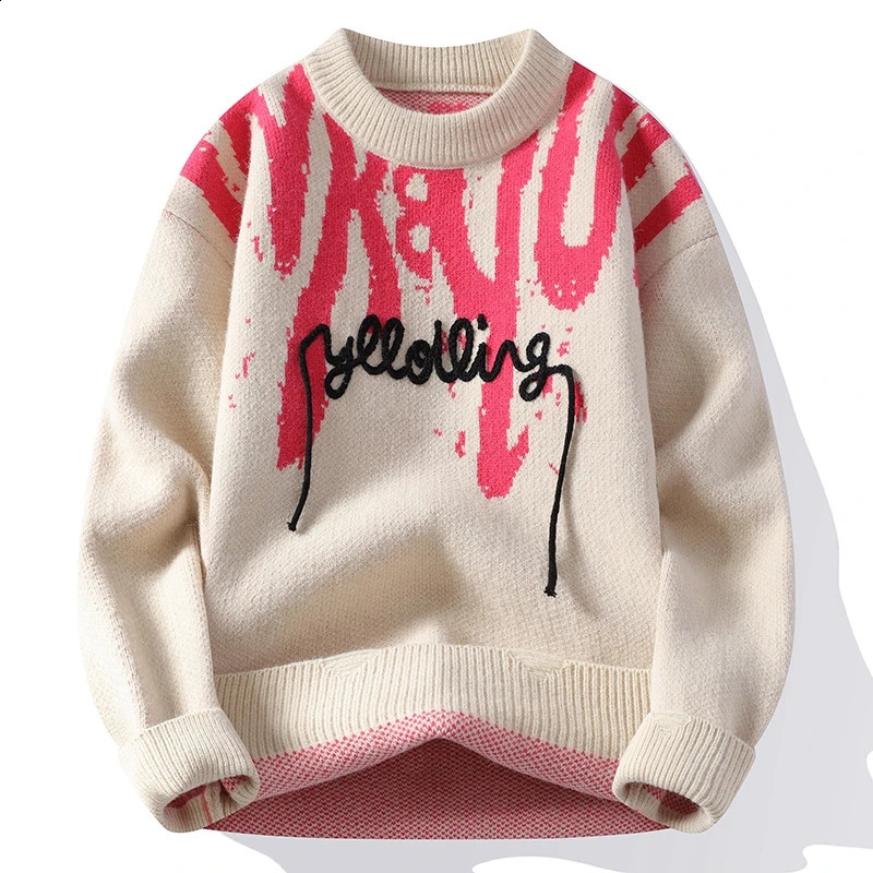 High End Knitted Sweater y Cashmere Sweater Men Korean Harajuku Mens Christmas Jumper Thick Warm Pullover Sweaters Man260921
