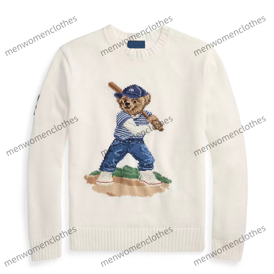 Classic Designer Mens Sweaters Crew Neck Knitted Bear Jumpers American Flag Trendy Winter HighEnd Comfortable Cotton Men Pullover Chandails Sweatshi