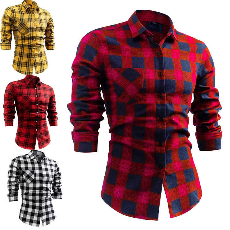 2025 Shirts Men's Spring Casual and Autumn New Long-sleeved Milled Plaid Shirts for Men Loose Casual Plaid Mens Shirt /camisas De Hombre Cuadro